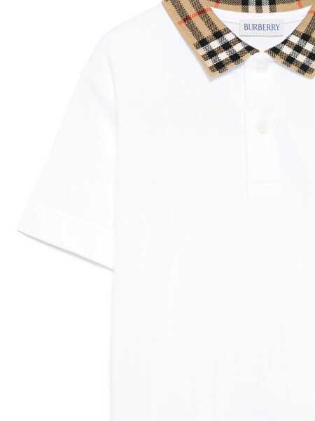Tricouri Polo Burberry KID BOY POLO SHIRTS White Baieti (BM 16924767) 3