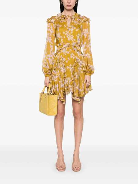 Rochii Elisabetta Franchi Yellow silk dress Yellow Femei (BM 16924770) 2