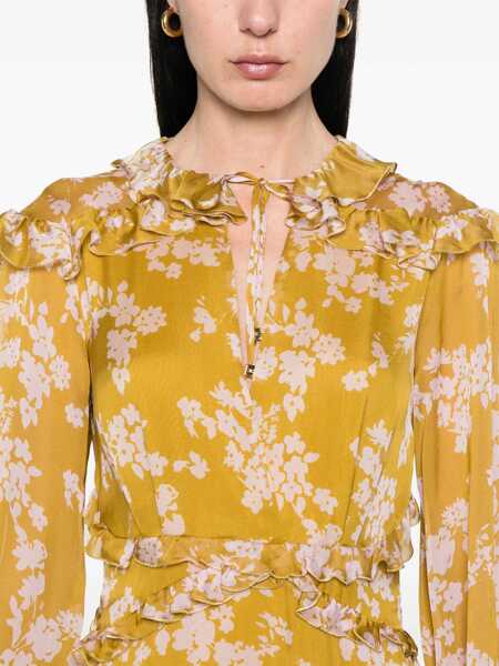 Rochii Elisabetta Franchi Yellow silk dress Yellow Femei (BM 16924770) 5