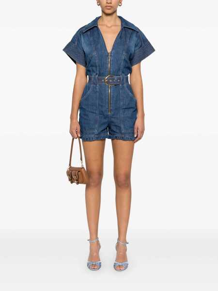 Salopete Elisabetta Franchi Short denim jumpsuit Blue Femei (BM 16924887) 2