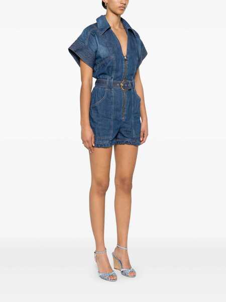 Salopete Elisabetta Franchi Short denim jumpsuit Blue Femei (BM 16924887) 3