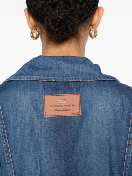 Salopete Elisabetta Franchi Short denim jumpsuit Blue Femei (BM 16924887) 5