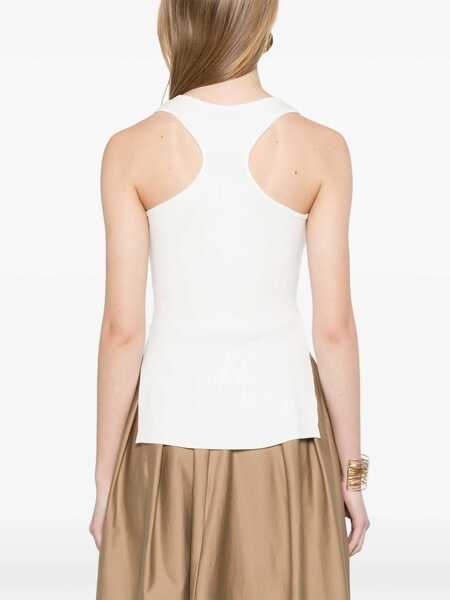 Topuri Elisabetta Franchi White tricot top White Femei (BM 16924893) 4