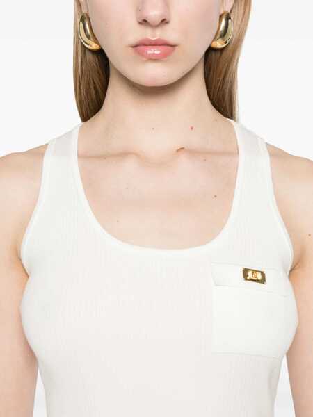 Topuri Elisabetta Franchi White tricot top White Femei (BM 16924893) 5