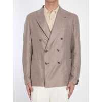 Geci Double-Breasted Silk Jacket Barbati