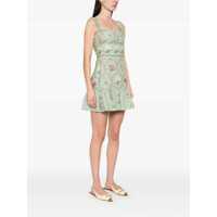 Imbracaminte AGUA BY AGUA BENDITA Dama - Rochii AGUA BY AGUA BENDITA Nieve Green Long Dress With All-Over Floral Print In Linen Woman GREEN Femei (BM 16925919) - B-mall.ro