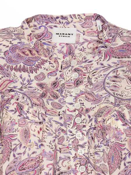 Camasi Isabel Marant Isabel Marant toile Multicolor Viscose Shirt ECRU/PURPLE Femei (BM 16926672) 4