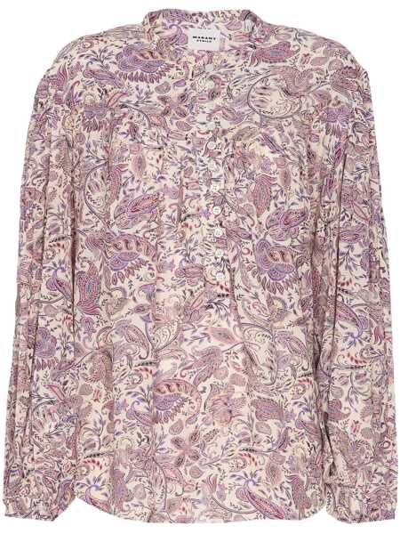 Camasi Isabel Marant Isabel Marant toile Multicolor Viscose Shirt ECRU/PURPLE Femei (BM 16926672) 1