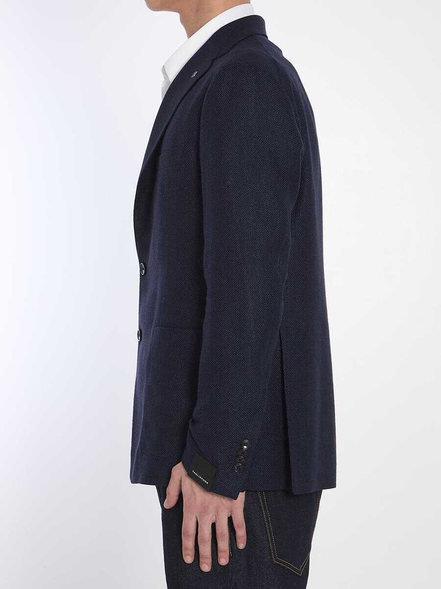 Geci Tagliatore Wool And Linen Single-Breasted Jacket BLUE Barbati (BM 16927662) 3
