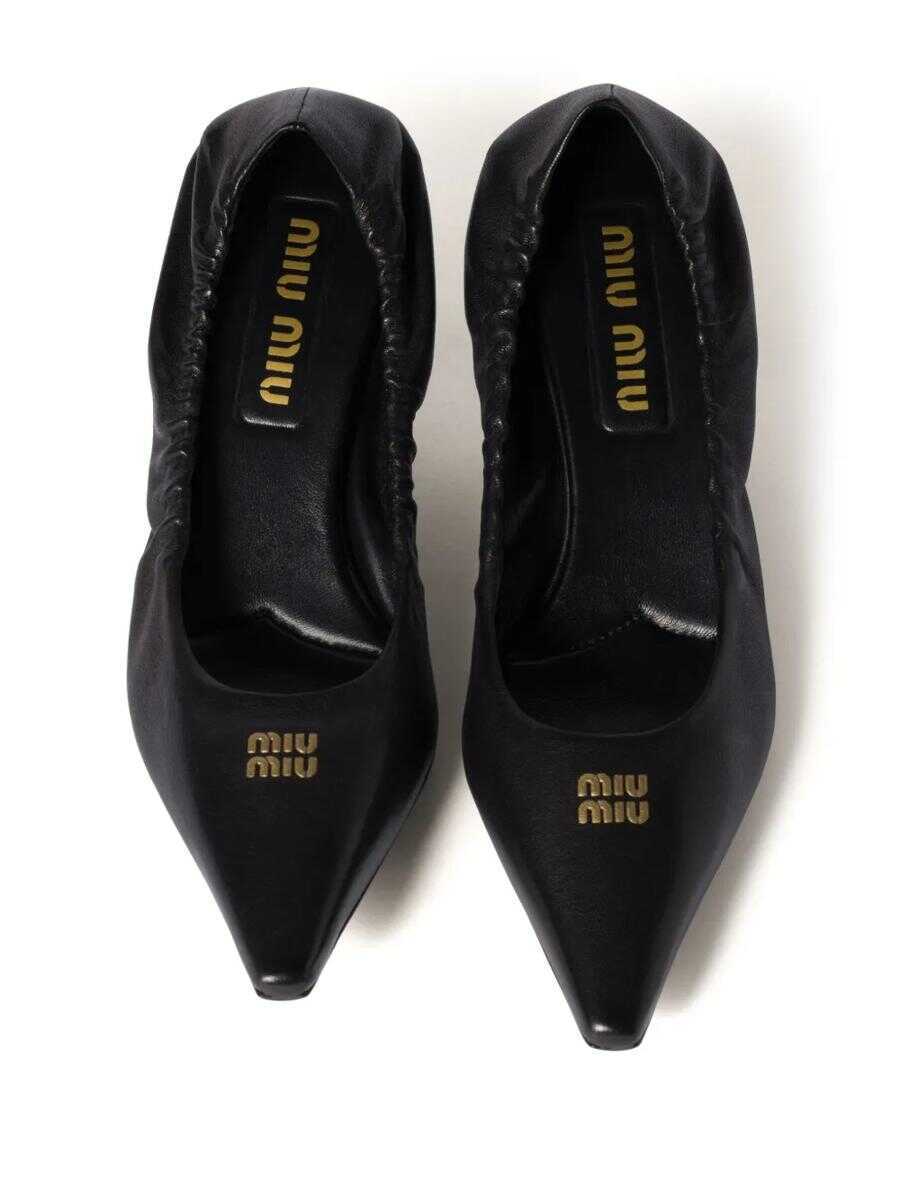 Pantofi cu toc Miu Miu Miu Miu Leather Decollet Nappa Pumps Aviator Black Femei (BM 16927989) 4