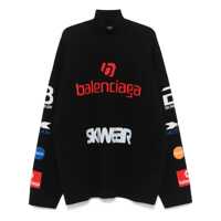 Topuri Balenciaga Black Wool Top Barbati