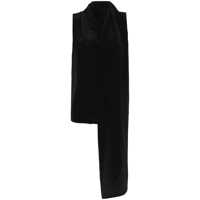 Bluze Black Blouse With Ruffled Details In Silk Woman Femei