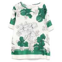 Bluze Multicolor Blouse With All-Over Floral Printed Motif In Silk Woman Femei