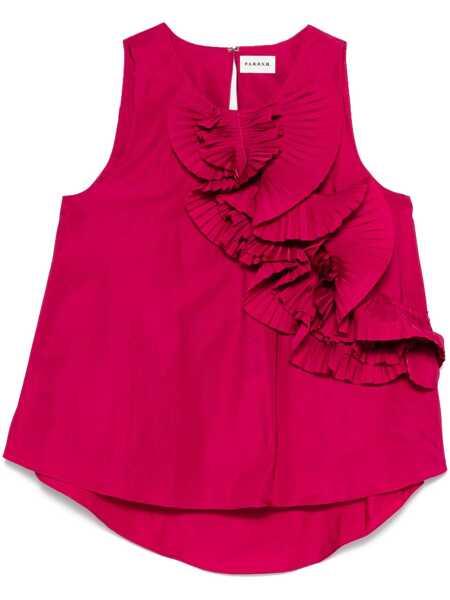 Bluze P.A.R.O.S.H. Bordeaux Blouse With Ruffles On The Front In Tech Fabric Women Red Femei (BM 16930341) 1