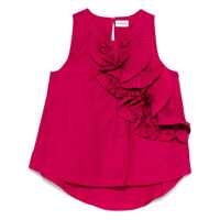 Bluze Bordeaux Blouse With Ruffles On The Front In Tech Fabric Women Femei