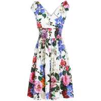 Rochii Multicolor Short Dress With All-Over Floral Print In Cotton Woman Femei