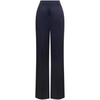 Pantaloni casual Black Pants With High Waist And Belt Loops In Silk Blend Woman Femei