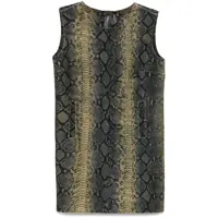 Rochii Brown Short Dress With All-Over Printed Leopard Motif In Tech Fabric Woman Femei