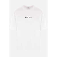 Tricouri White T-Shirt With Logo Lettering Printed On The Front In Cotton Man Barbati