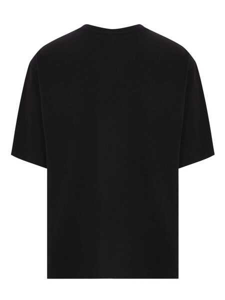 Tricouri MAISON KITSUN Black T-Shirt With Logo Lettering Printed On The Front In Cotton Man Black Barbati (BM 16932777) 2