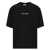 MAISON KITSUNÉ Black T-Shirt With Logo Lettering Printed On The Front In Cotton Man Black