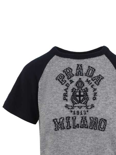 Pulovere Prada Prada Logo-Intarsia Top GRIGIOBLU Femei (BM 16932843) 3