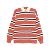 Tricouri Polo Orange Polo Shirt With Lettering Logo Embroidered On The Front In Cotton Man Barbati