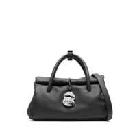 Genti de mana Zanellato Black Leather Dotta Top Handle Bag Femei