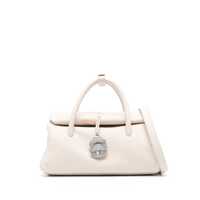 Genti de mana Zanellato Beige Leather Dotta Top Handle Bag Femei