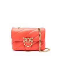 Genti de umar Pinko Pinko 'Love Puff Mini' Coral Red Bag With Gold Buckle