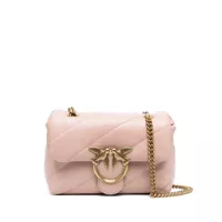 Genti de umar Pinko Pinko 'Love Puff Mini Light Pink Bag With Gold Buckle