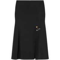 Fuste Versace Black Midi Skirt With Two Pin Details Femei