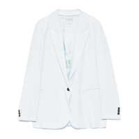 Sacouri Forte_Forte Light Blue Double-Breasted Blazer With Pockets Femei