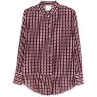 Camasi Forte_Forte Grape Purple Shirt With Geometric Print Femei
