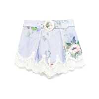 Pantaloni casual Zimmermann 'Everley Lace Trim Tuck' Shorts Femei