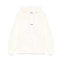 Bluze de trening Msgm White Cotton Hoodie With Black Logo Barbati