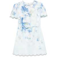 Rochii Zimmermann Short Dress With Floral Print And Waist Belt Femei