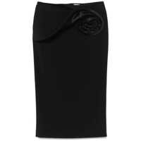 Fuste Magda Butrym Black Skirt With Ruched Rose Detail Femei