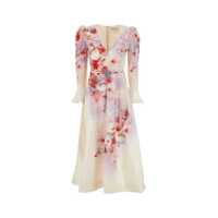 Rochii Zimmermann 'Crush Frill Sleeved Midi' Dress Femei