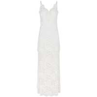 Rochii Rabanne Ivory White Long Dress With Lace-Effect Femei