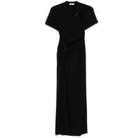Rochii Rabanne Black Long Dress With Draped Detail On The Hips Femei