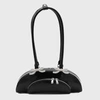 Genti de umar Self-Portrait Black Leather Shoulder Bag Femei