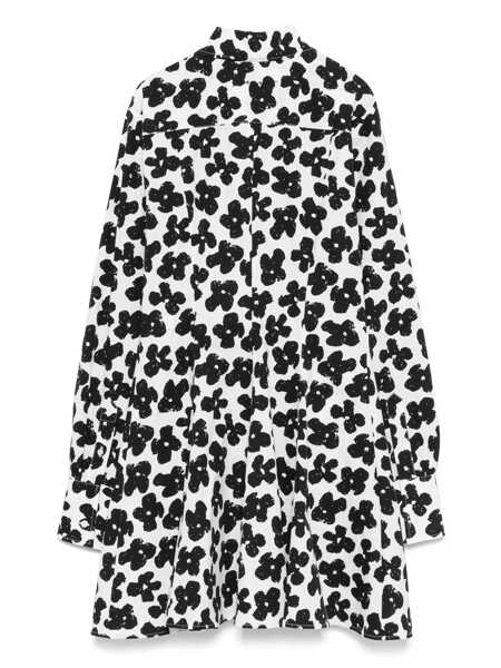 Rochii MSGM Msgm Short Floral Dress With A Waist Belt Black Femei (BM 16940997) 2