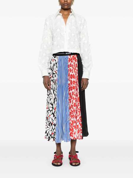 Camasi MSGM Msgm White Cropped Shirt With Pearl WHITE Femei (BM 16941012) 2