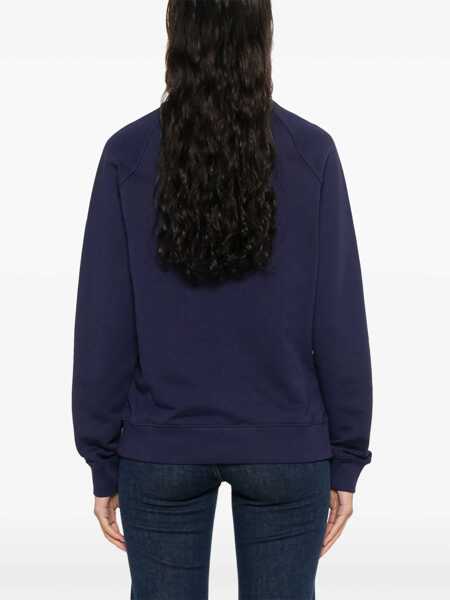 Pulovere MSGM Msgm Black Crewneck Sweatshirt With Logo Print BLUE Femei (BM 16941030) 4
