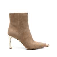 Bocanci Michael Kors Suede Ankle Boots With Golden Metal Toe Femei