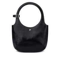 Genti de mana Courrèges Black Leather Bag With Circular Top Handles Femei