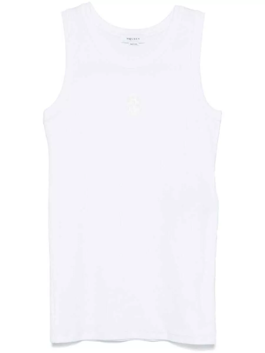 Topuri Alexander McQueen Alexander McQueen T-Shirts And Polos OPTICAL WHITE Barbati (BM 16945740) 1