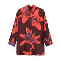 Camasi Alexander McQueen Soft Silk Shirt With Print Femei