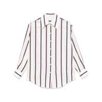 Camasi Alexander McQueen Flared Striped Silk Shirt Femei